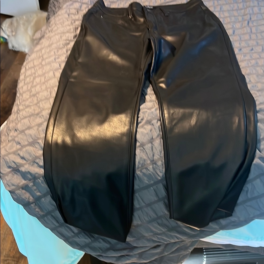 Black Faux Leather Pants